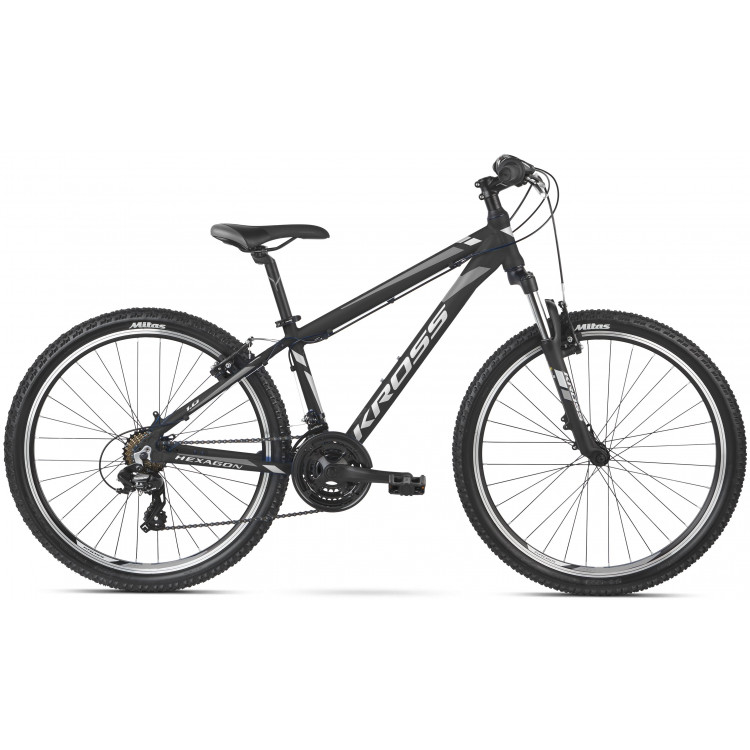 Horský Bicykel 26 Kross Hexagon 14" XS Čierno-bielo-sivý, lesklý